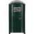 A green Zuidema portable toilet available to rent in New York & New Jersey