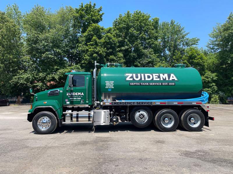 Septic tank service truck used for commercial septic service in NY and NJ