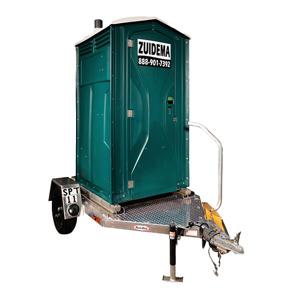 Handicap-accessible portable restroom unit designed for easy access and comfort in NJ & NY