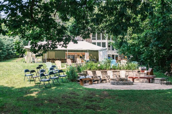 Backyard set up for outdoor event