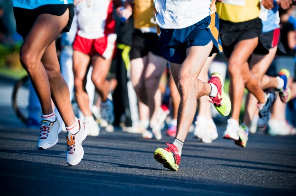 Runners in a competitive racing event
