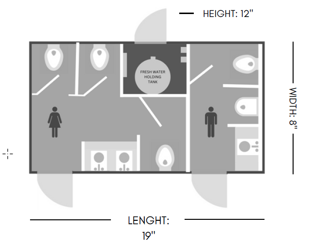 diagram of 5 restroom trailer