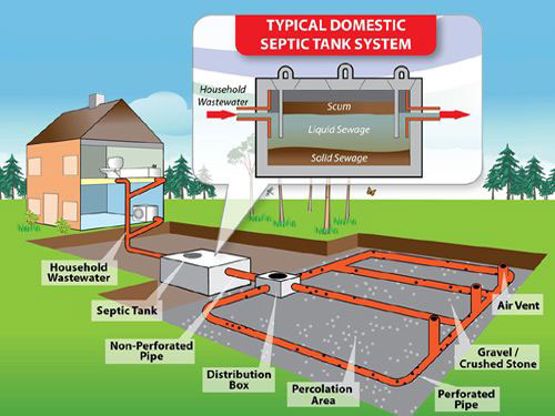 typical domestic septic tank system diagram